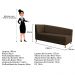 Recamier Valéria 140cm Lado Direito Suede Marrom - Amarena Móveis