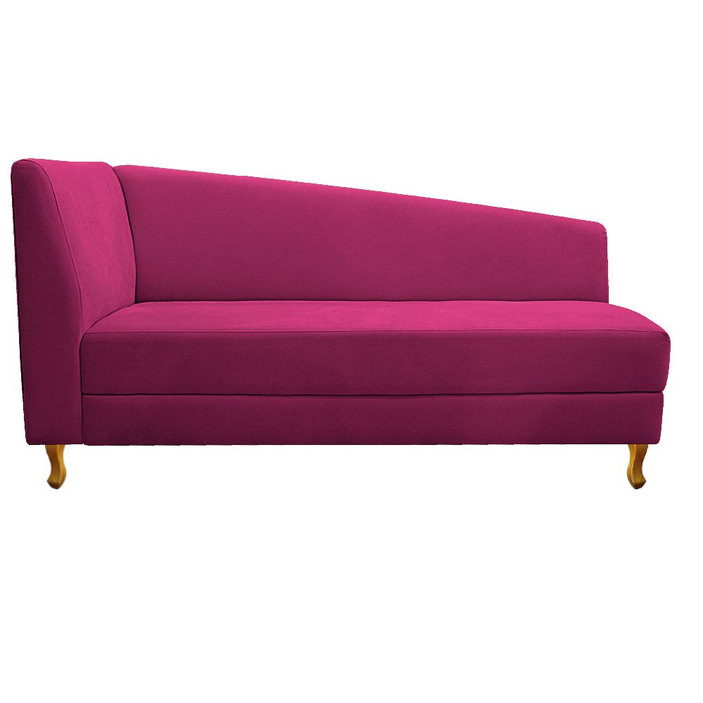 Recamier Valéria 140cm Lado Direito Suede Pink - Amarena Móveis