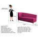 Recamier Valéria 140cm Lado Direito Suede Pink - Amarena Móveis