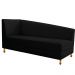 Recamier Valéria 140cm Lado Direito Suede Preto - Amarena Móveis