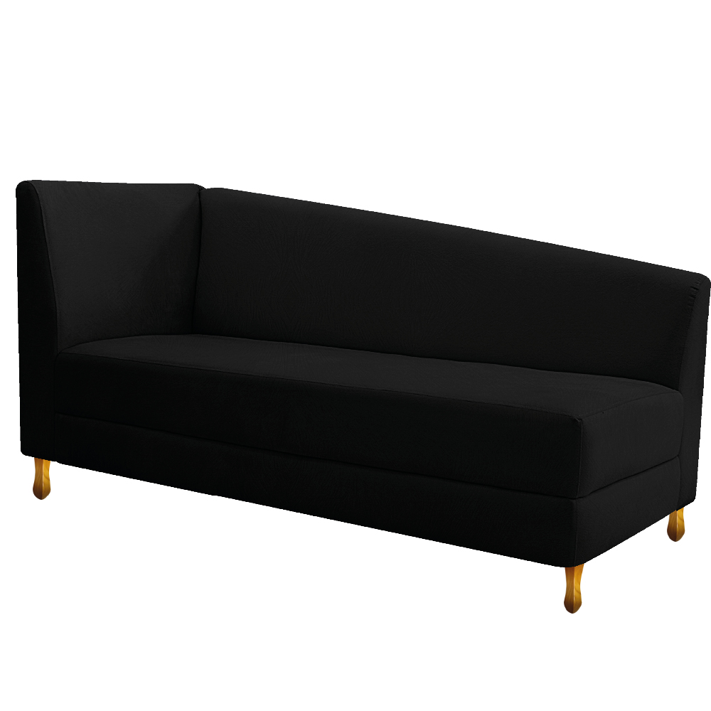 Recamier Valéria 140cm Lado Direito Suede Preto - Amarena Móveis