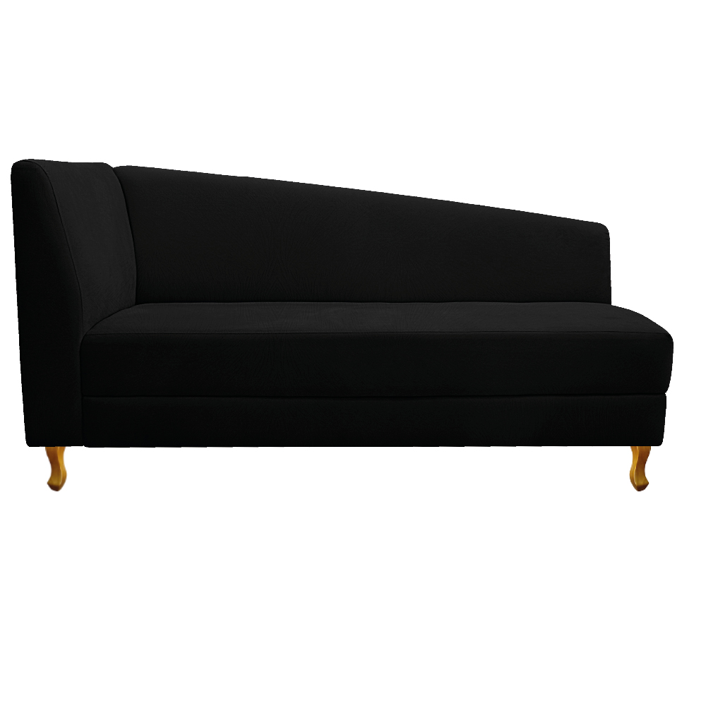 Recamier Valéria 140cm Lado Direito Suede Preto - Amarena Móveis