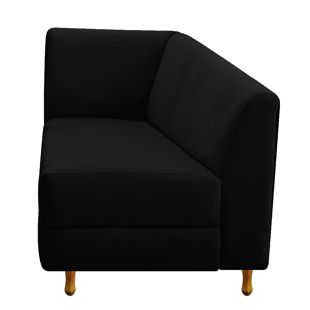 Recamier Valéria 140cm Lado Direito Suede Preto - Amarena Móveis