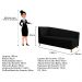 Recamier Valéria 140cm Lado Direito Suede Preto - Amarena Móveis