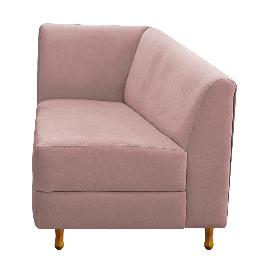 Recamier Valéria 140cm Lado Direito Suede Rosê - Amarena Móveis