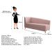 Recamier Valéria 140cm Lado Direito Suede Rosê - Amarena Móveis