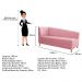 Recamier Valéria 140cm Lado Direito Suede Rosa Bebê- Amarena Móveis