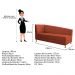Recamier Valéria 140cm Lado Direito Suede Terracota- Amarena Móveis