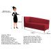 Recamier Valéria 140cm Lado Direito Suede Vermelho - Amarena Móveis