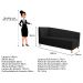 Recamier Valéria 140cm Lado Esquerdo Corano Preto - Amarena Móveis