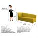 Recamier Valéria 140cm Lado Esquerdo Suede Amarelo - Amarena Móveis