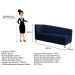 Recamier Valéria 140cm Lado Esquerdo Suede Azul Marinho - Amarena Móveis