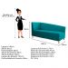 Recamier Valéria 140cm Lado Esquerdo Suede Azul Turquesa - Amarena Móveis