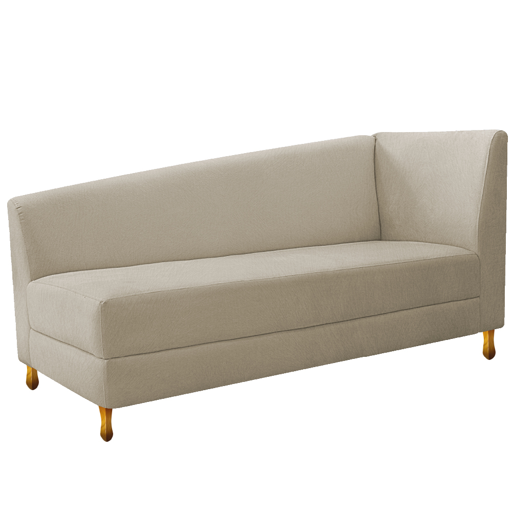 Recamier Valéria 140cm Lado Esquerdo Suede Bege - Amarena Móveis