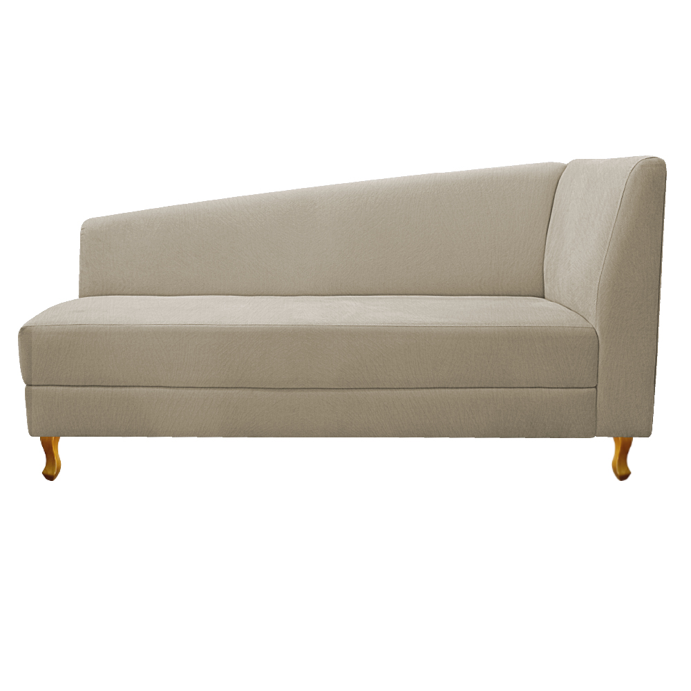 Recamier Valéria 140cm Lado Esquerdo Suede Bege - Amarena Móveis