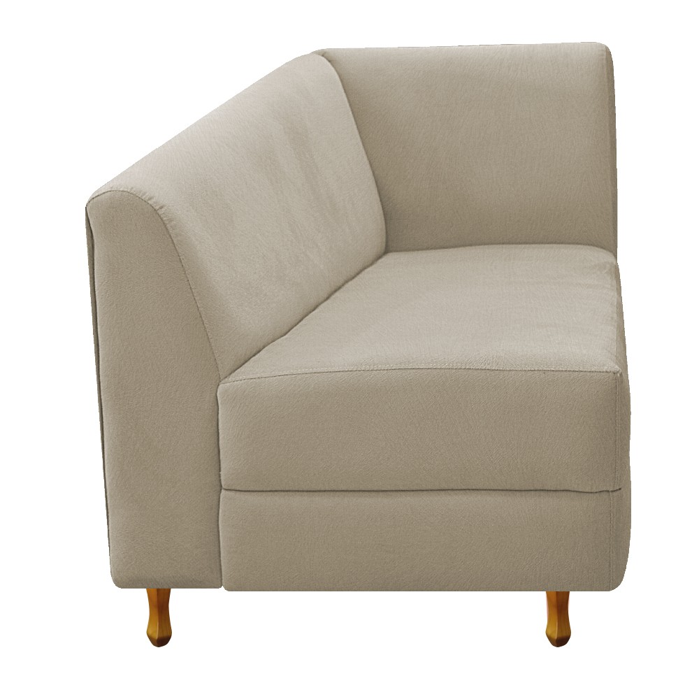Recamier Valéria 140cm Lado Esquerdo Suede Bege - Amarena Móveis