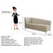 Recamier Valéria 140cm Lado Esquerdo Suede Bege - Amarena Móveis