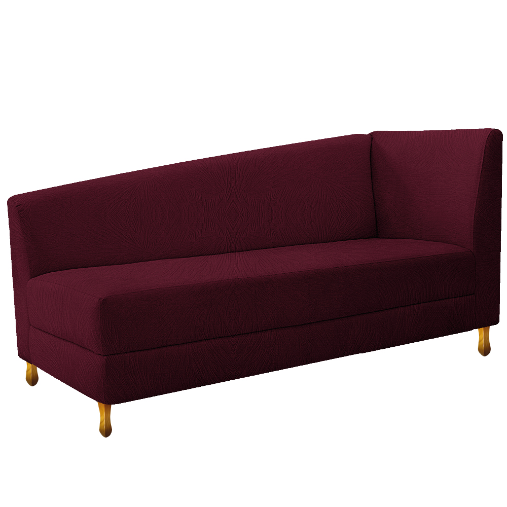 Recamier Valéria 140cm Lado Esquerdo Suede Bordô - Amarena Móveis