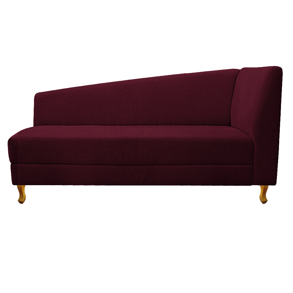 Recamier Valéria 140cm Lado Esquerdo Suede Bordô - Amarena Móveis