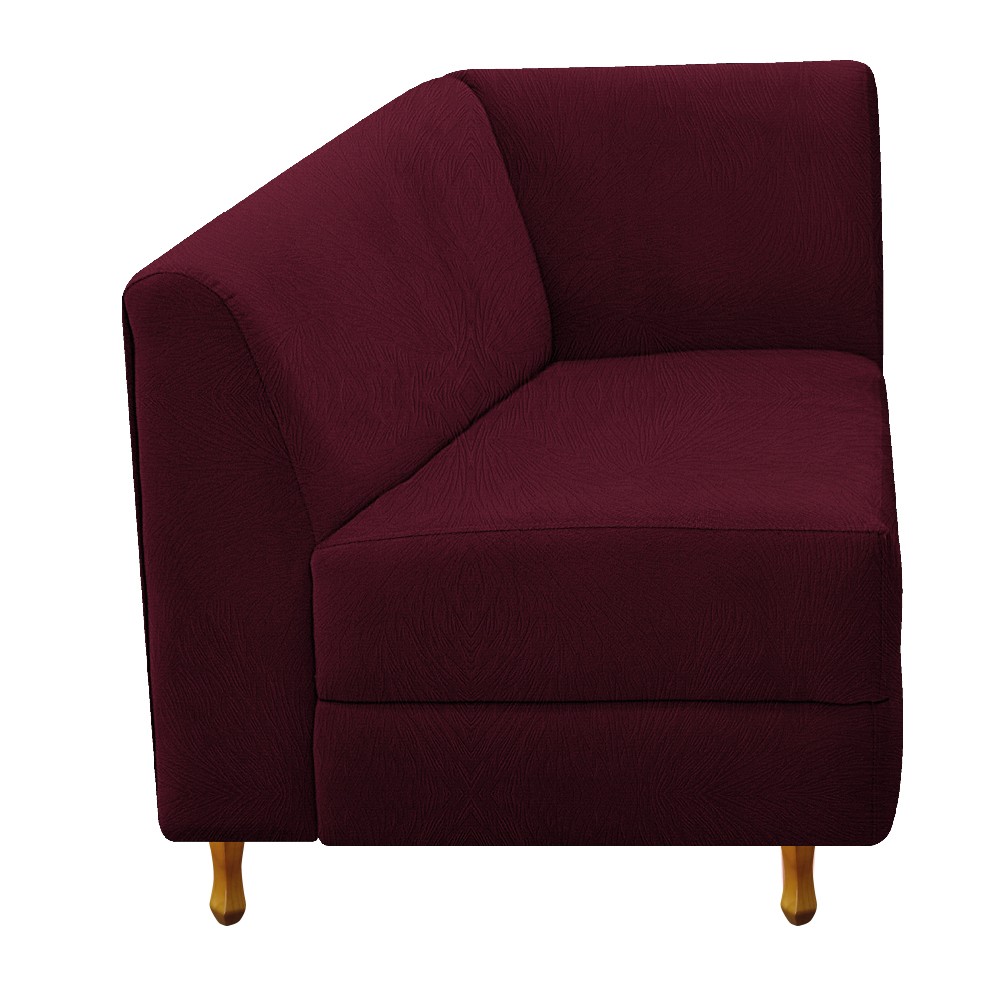 Recamier Valéria 140cm Lado Esquerdo Suede Bordô - Amarena Móveis
