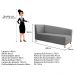 Recamier Valéria 140cm Lado Esquerdo Suede Cinza - Amarena Móveis