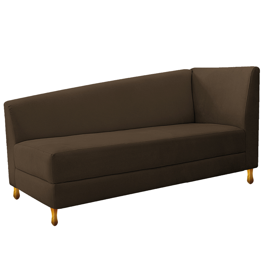 Recamier Valéria 140cm Lado Esquerdo Suede Marrom - Amarena Móveis