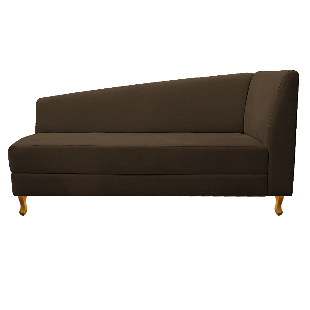 Recamier Valéria 140cm Lado Esquerdo Suede Marrom - Amarena Móveis