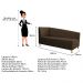 Recamier Valéria 140cm Lado Esquerdo Suede Marrom - Amarena Móveis