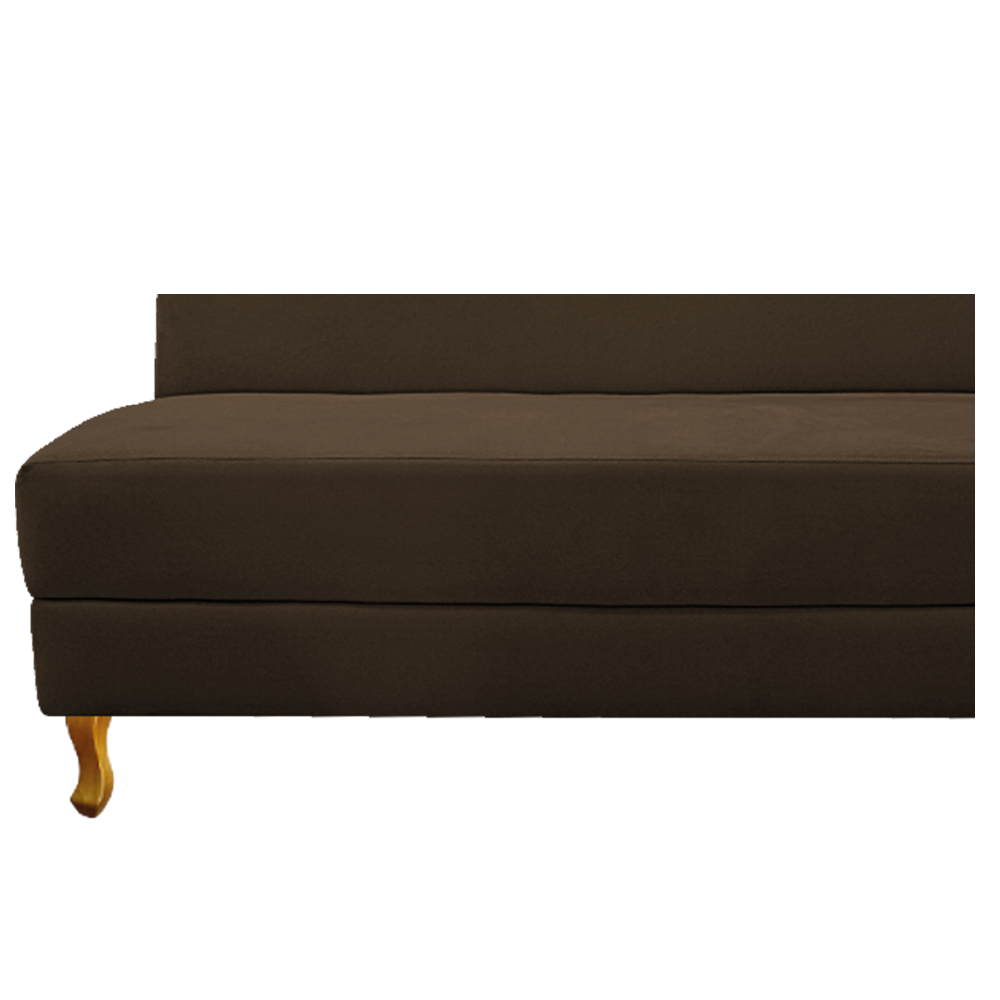 Recamier Valéria 140cm Lado Esquerdo Suede Marrom - Amarena Móveis