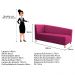 Recamier Valéria 140cm Lado Esquerdo Suede Pink - Amarena Móveis