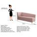Recamier Valéria 140cm Lado Esquerdo Suede Rosê - Amarena Móveis
