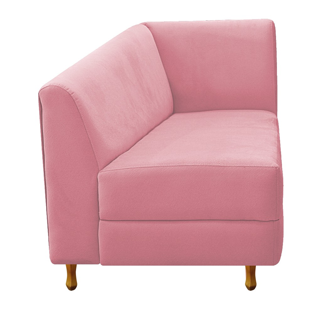 Recamier Valéria 140cm Lado Esquerdo Suede Rosa Bebê- Amarena Móveis