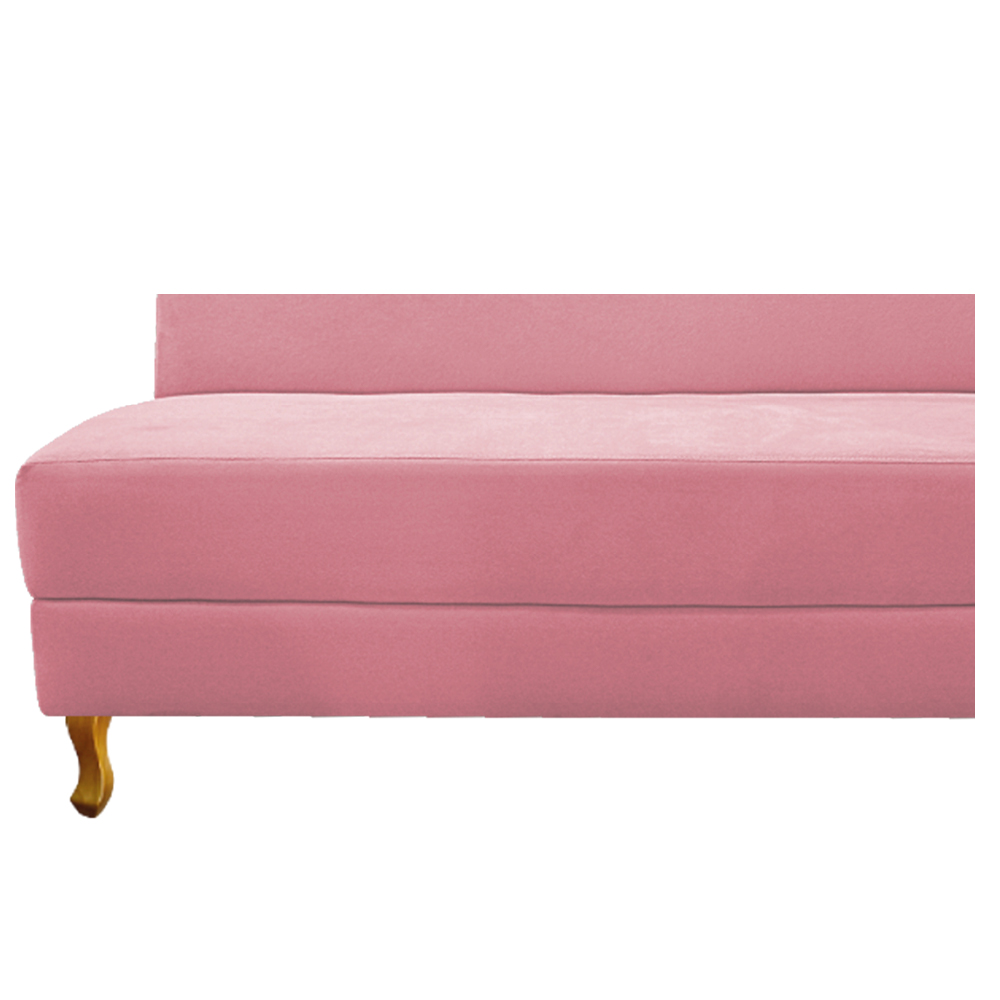 Recamier Valéria 140cm Lado Esquerdo Suede Rosa Bebê- Amarena Móveis