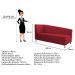 Recamier Valéria 140cm Lado Esquerdo Suede Vermelho - Amarena Móveis