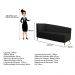 Recamier Valéria 160cm Lado Direito Corano Preto - Amarena Móveis