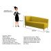 Recamier Valéria 160cm Lado Direito Suede Amarelo - Amarena Móveis