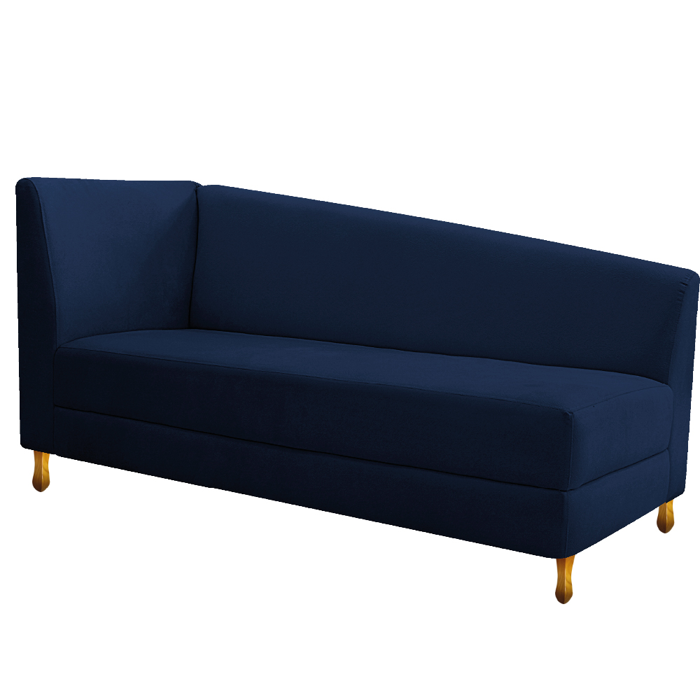 Recamier Valéria 160cm Lado Direito Suede Azul Marinho - Amarena Móveis