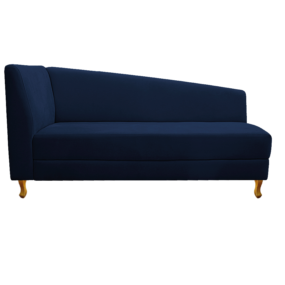 Recamier Valéria 160cm Lado Direito Suede Azul Marinho - Amarena Móveis