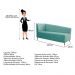 Recamier Valéria 160cm Lado Direito Suede Azul Tiffany - Amarena Móveis