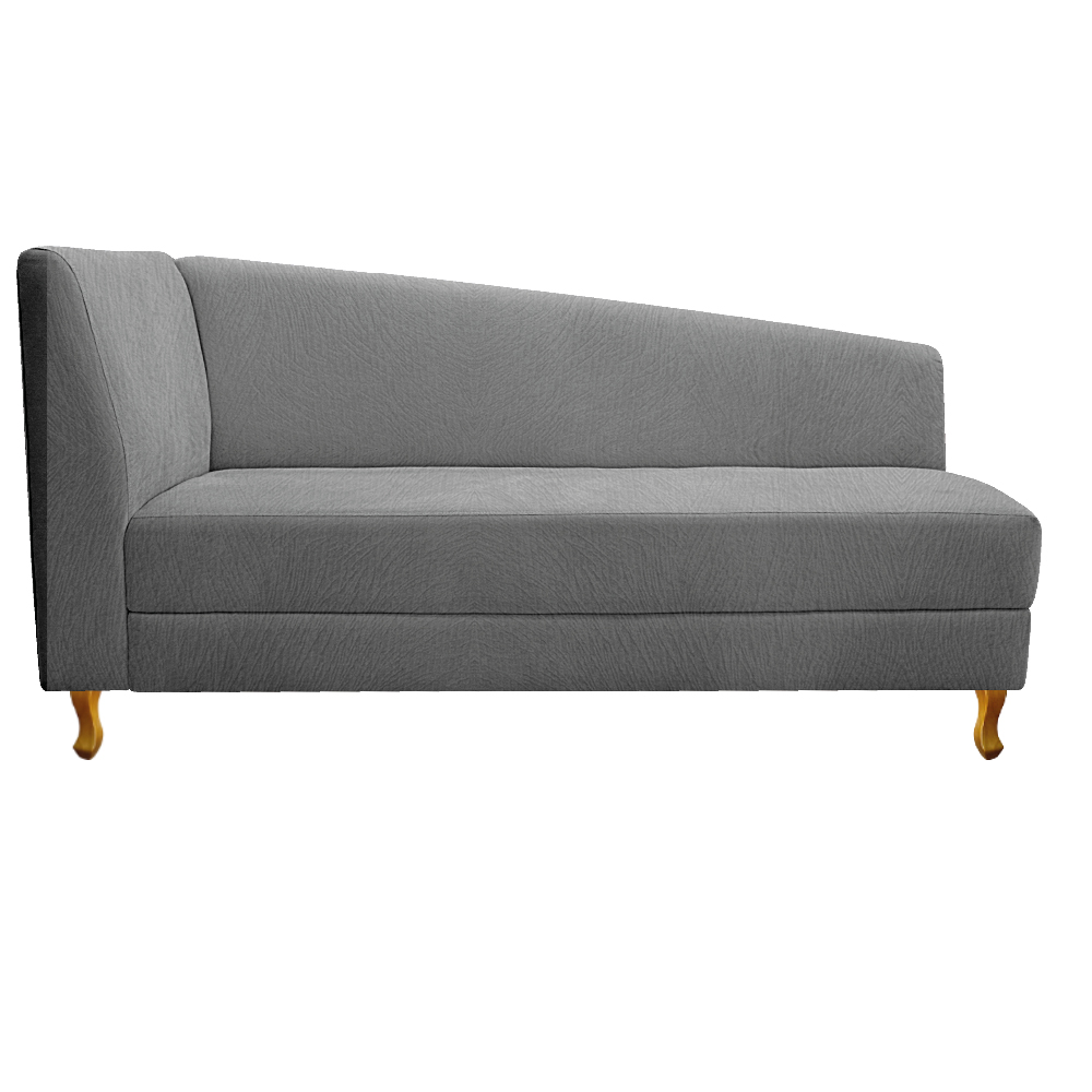 Recamier Valéria 160cm Lado Direito Suede Cinza - Amarena Móveis