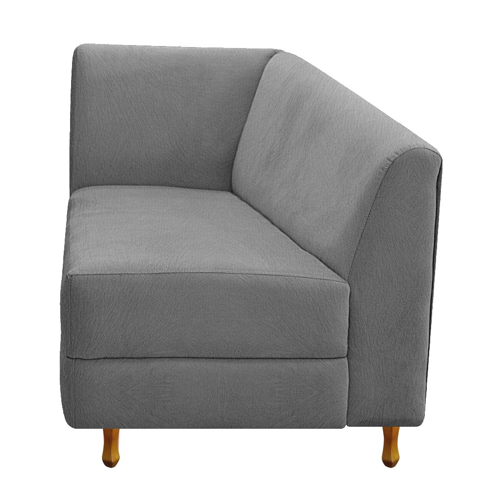 Recamier Valéria 160cm Lado Direito Suede Cinza - Amarena Móveis