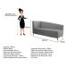 Recamier Valéria 160cm Lado Direito Suede Cinza - Amarena Móveis