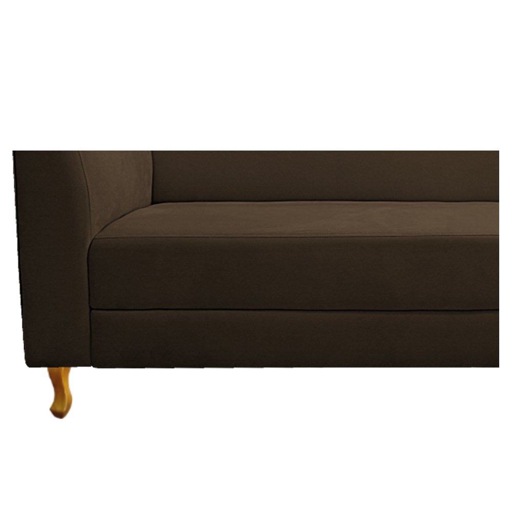 Recamier Valéria 160cm Lado Direito Suede Marrom - Amarena Móveis