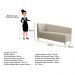Recamier Valéria 160cm Lado Esquerdo Corano Bege - Amarena Móveis