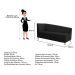 Recamier Valéria 160cm Lado Esquerdo Corano Preto - Amarena Móveis