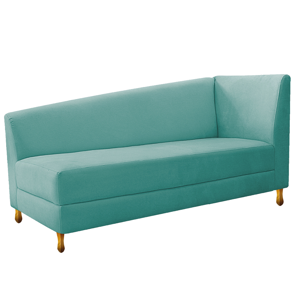 Recamier Valéria 160cm Lado Esquerdo Suede Azul Tiffany - Amarena Móveis