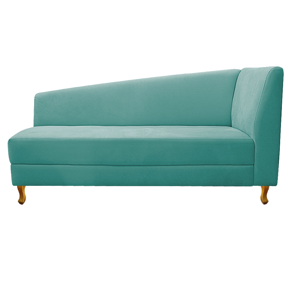Recamier Valéria 160cm Lado Esquerdo Suede Azul Tiffany - Amarena Móveis
