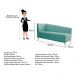 Recamier Valéria 160cm Lado Esquerdo Suede Azul Tiffany - Amarena Móveis