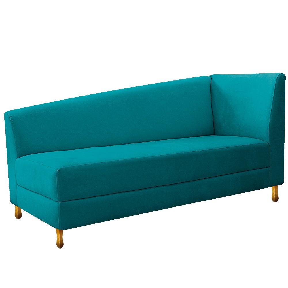 Recamier Valéria 160cm Lado Esquerdo Suede Azul Turquesa - Amarena Móveis