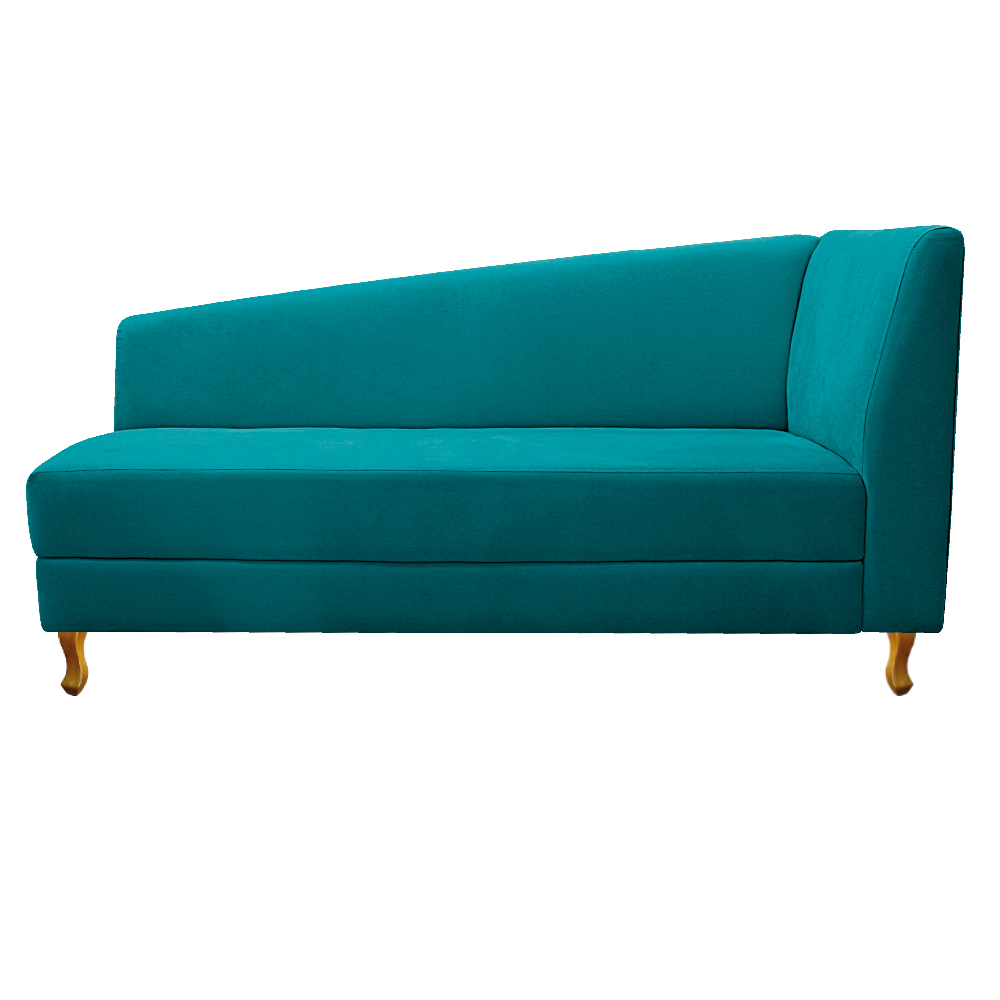 Recamier Valéria 160cm Lado Esquerdo Suede Azul Turquesa - Amarena Móveis
